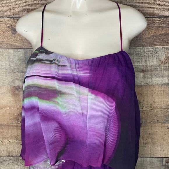 Rory Beca Rafael Cross Strap Back Dress Silk Ipanema Purple Size Medium NWT - Picture 2 of 9